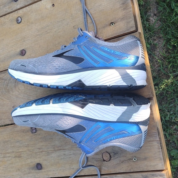 Brooks Adrenaline GTS 18 Men's Size 10 Grey/Blue Running Shoes - Picture 8 of 12